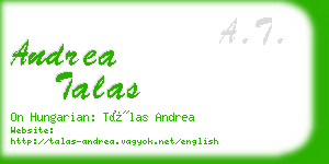 andrea talas business card